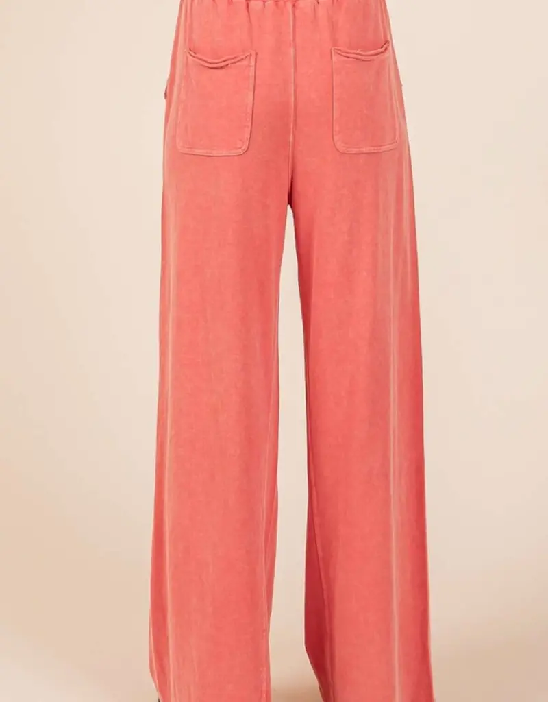 Mineral Wash French Terry Wide Leg Pants