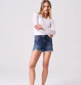 HR Ultra Stretch Shorts With Frayed Hem