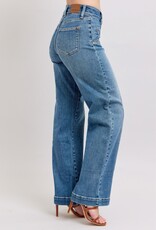 HW Star & Front Seam Detail Wide Leg Jean
