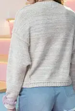 Exposed Seam Drop Shoulder Pullover Sweater