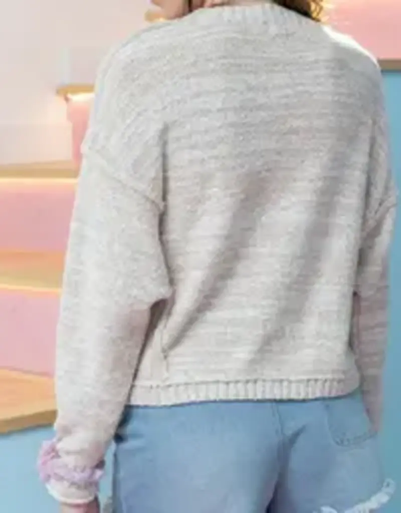 Exposed Seam Drop Shoulder Pullover Sweater