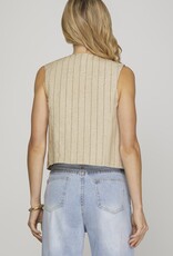 Striped Vest With Tie Front
