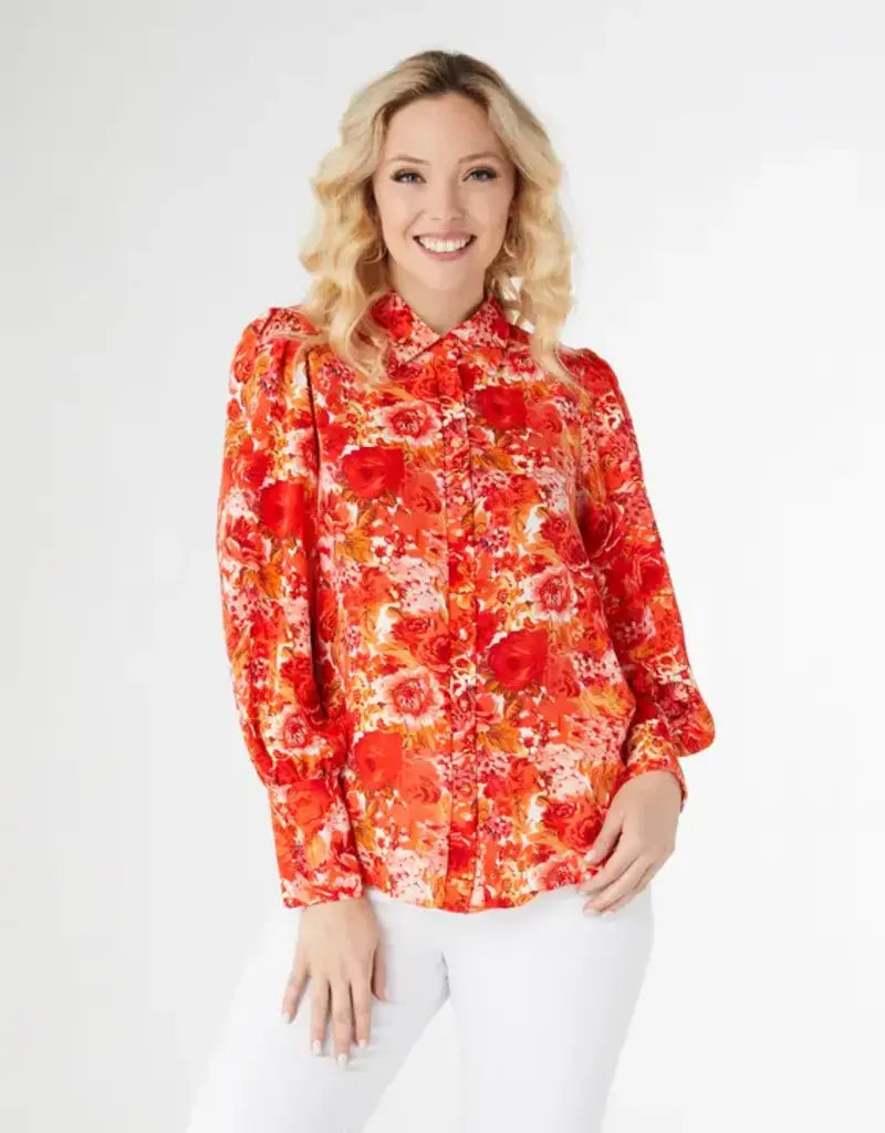 Sunset Bloom Floral Printed Blouse