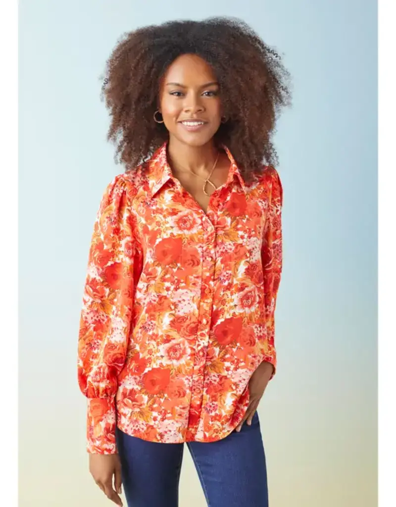 Sunset Bloom Floral Printed Blouse