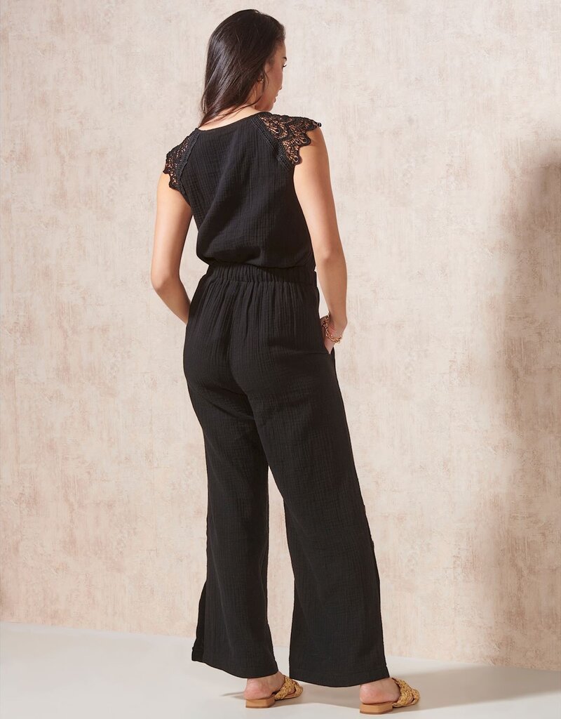 Gauze Pant With SideButton Detail