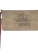 Live Love Wander Canvas Card Case Wristlet