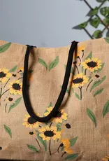 Sunny Day Burlap Tote Burlap Tote Bag