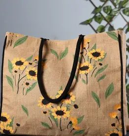 Sunny Day Burlap Tote Burlap Tote Bag