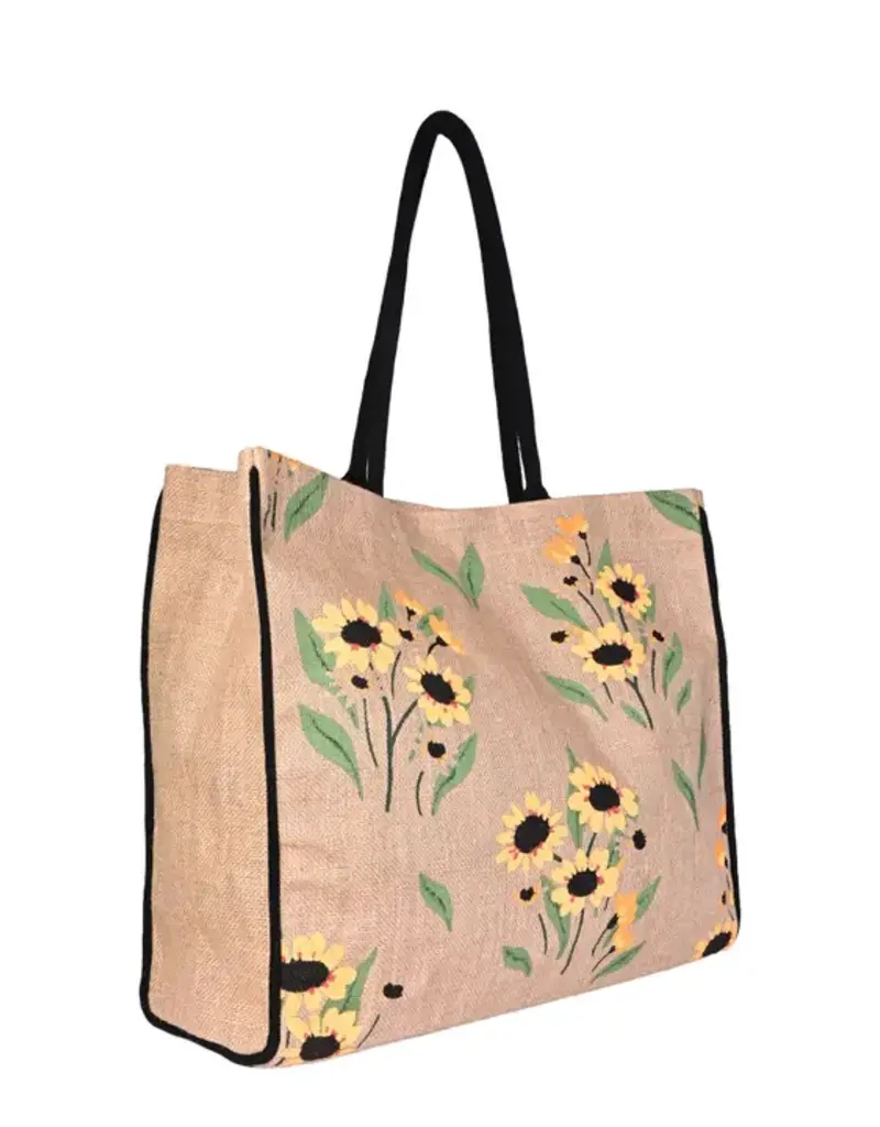 Sunny Day Burlap Tote Burlap Tote Bag