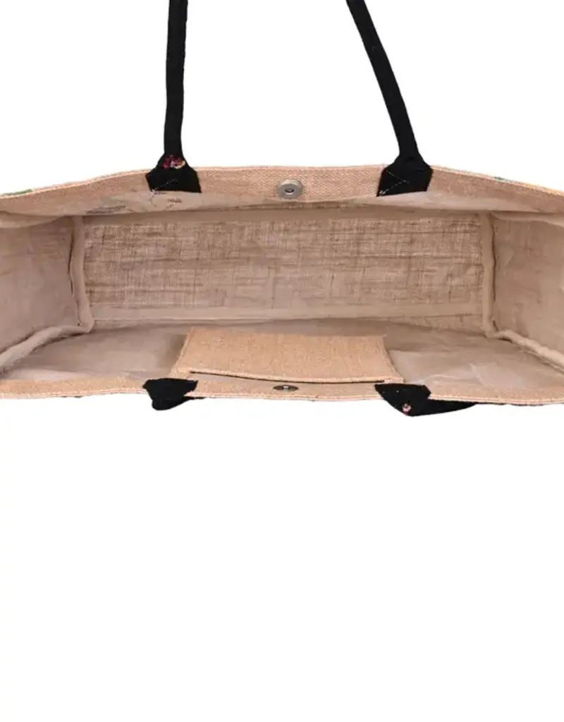 Sunny Day Burlap Tote Burlap Tote Bag