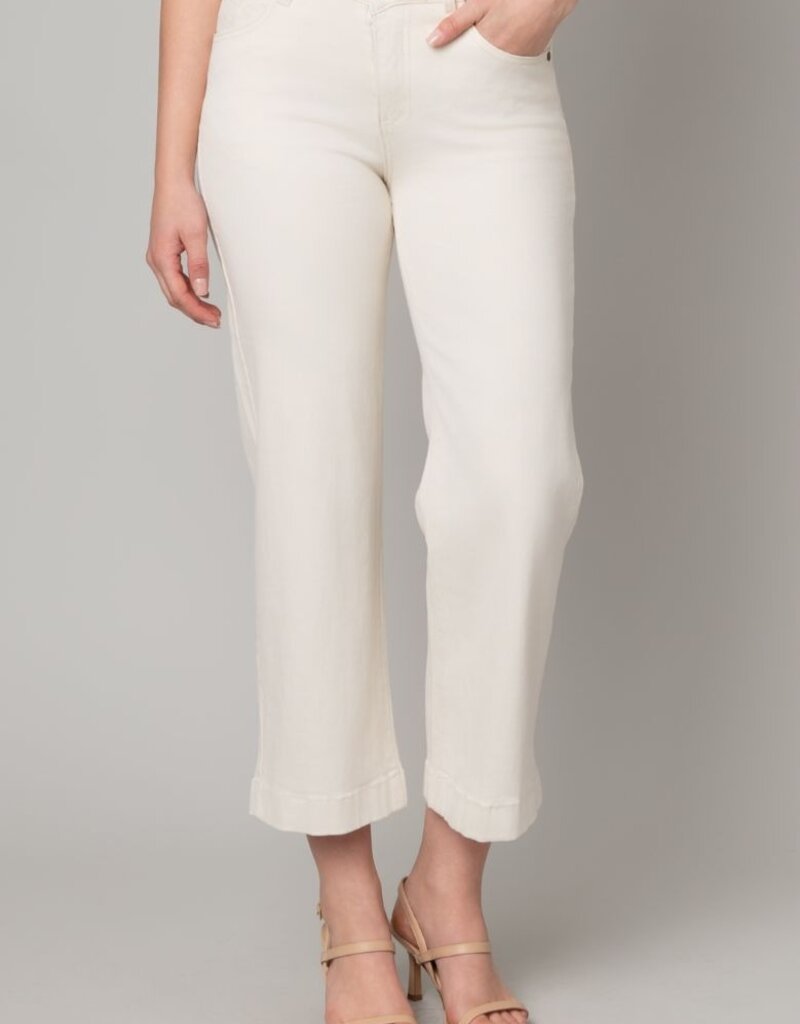 Crop Twill Wide Leg Jean