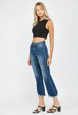 High Rise Crop Flare w/ Uneven Hem