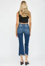 High Rise Crop Flare w/ Uneven Hem