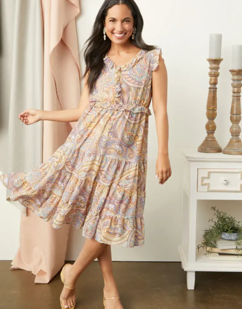 Florence Chiffon Paisley Print Dress
