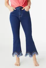 Everstretch Flare Crop with Scalloped Bottom Fringe