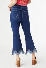 Everstretch Flare Crop with Scalloped Bottom Fringe