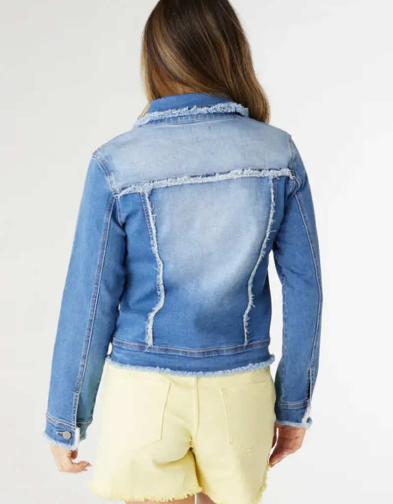 EverStretch Denim Jacket with Fringe