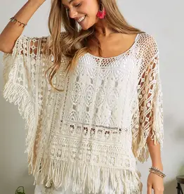 Summer Breeze Fringe Hem Crochet Top