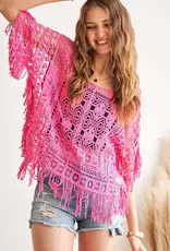 Summer Breeze Fringe Hem Crochet Top