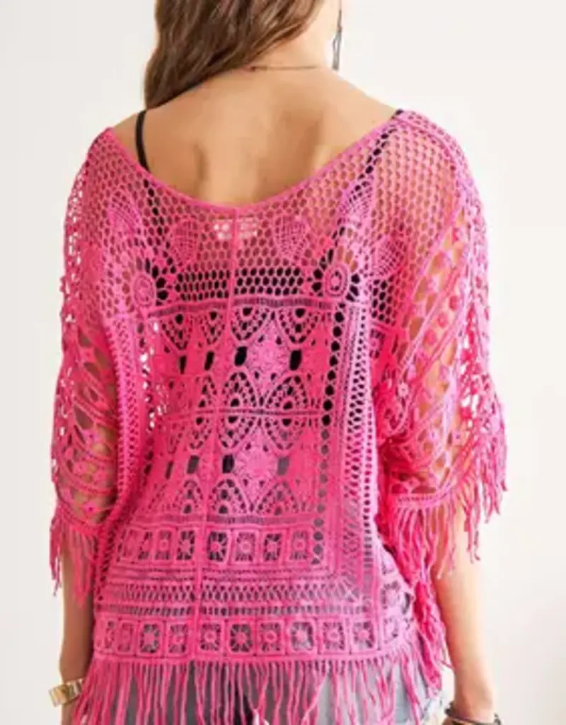 Summer Breeze Fringe Hem Crochet Top
