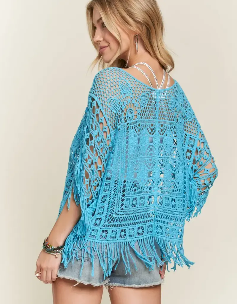 Summer Breeze Fringe Hem Crochet Top