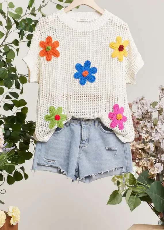 Flower Patch Crochet Top