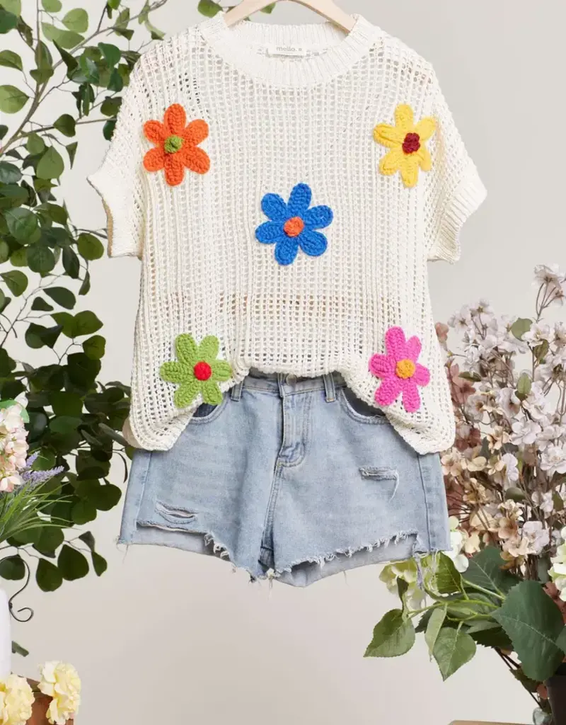 Flower Patch Crochet Top