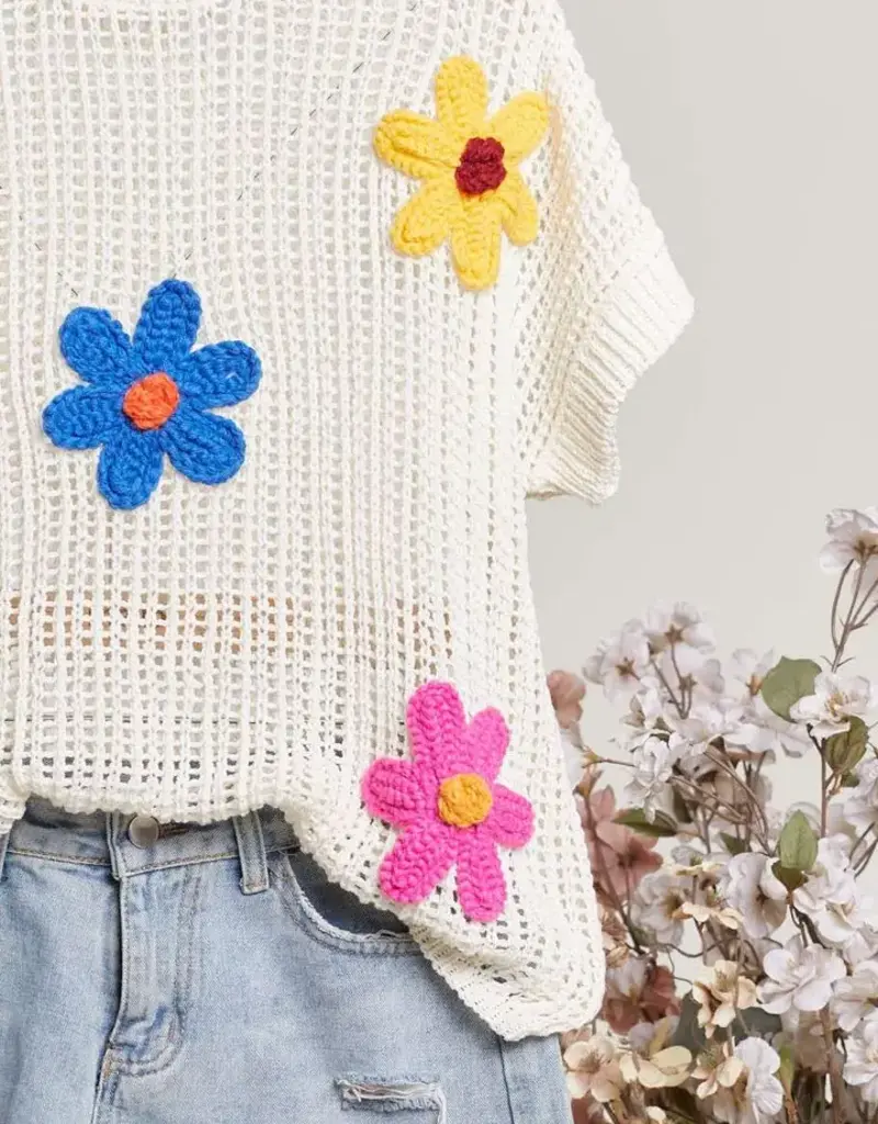 Flower Patch Crochet Top