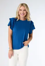 Mandy Top With Cap Sleeve Ruffle Detail