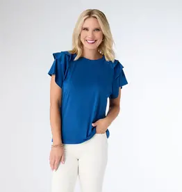 Mandy Top With Cap Sleeve Ruffle Detail