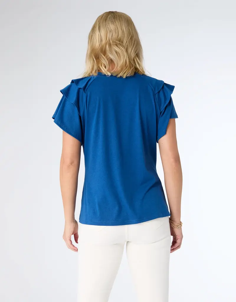 Mandy Top With Cap Sleeve Ruffle Detail