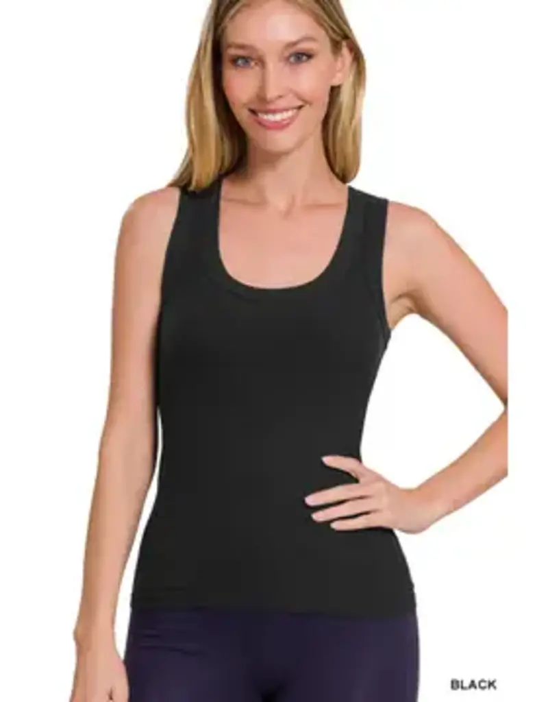 Ribbed Scoop Neck Tank Top