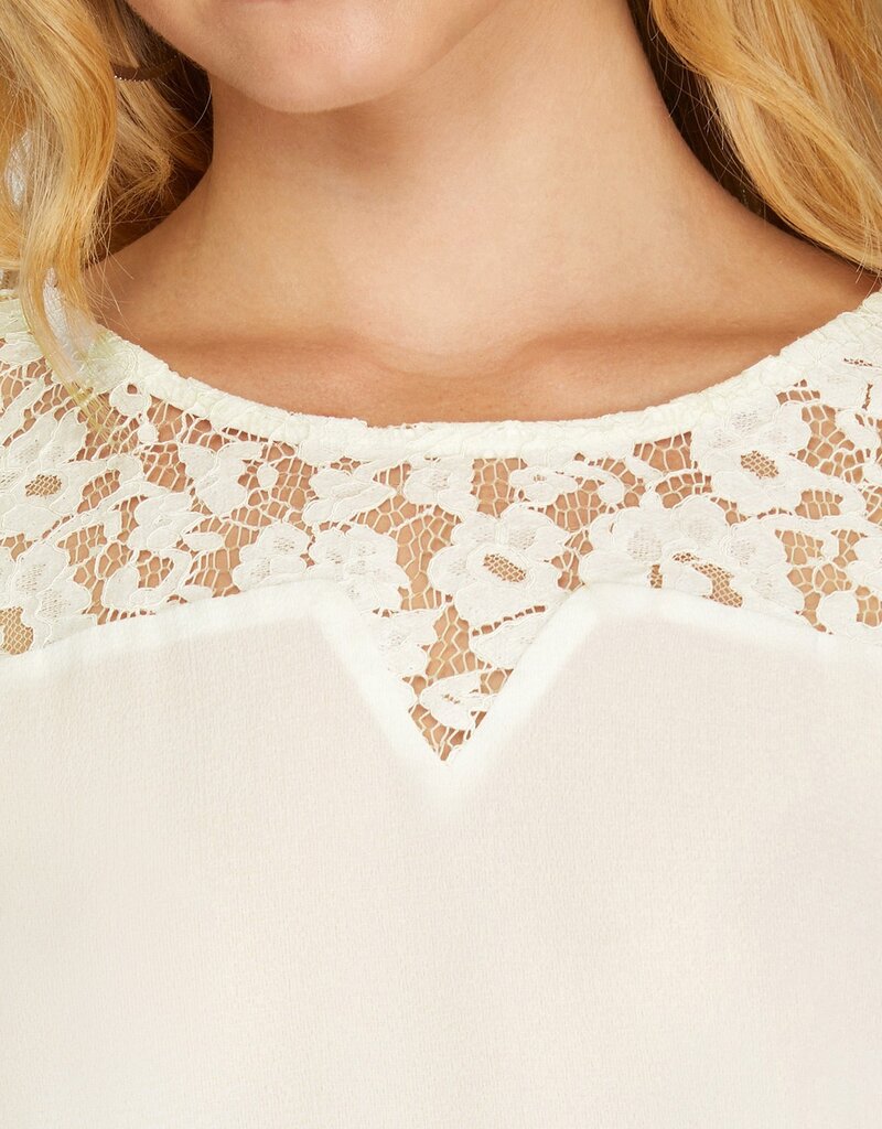 DROP SHOULDER LACE DETAIL TOP