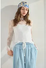 Chambray Denim Wide Palazzo Pants