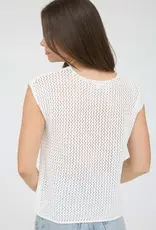 Curvy American Flag Crochet Knit Sweater Top