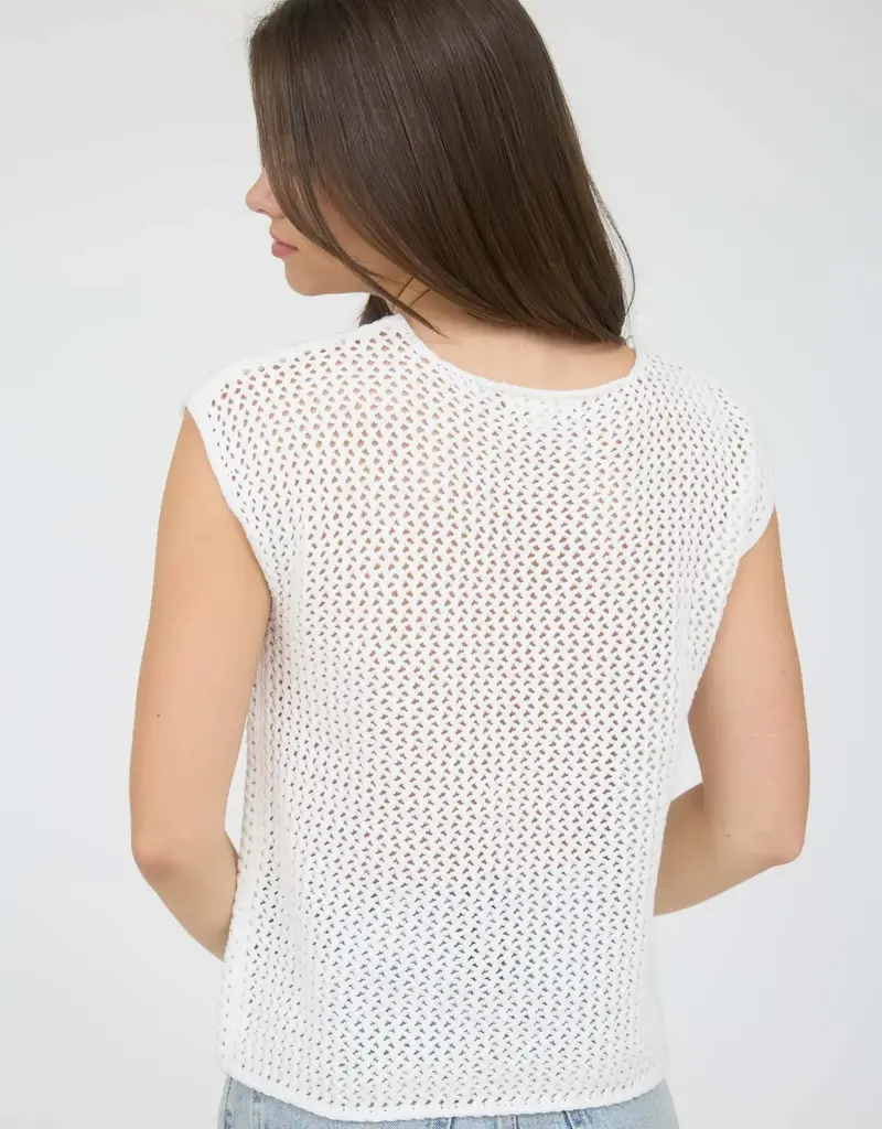 Curvy American Flag Crochet Knit Sweater Top