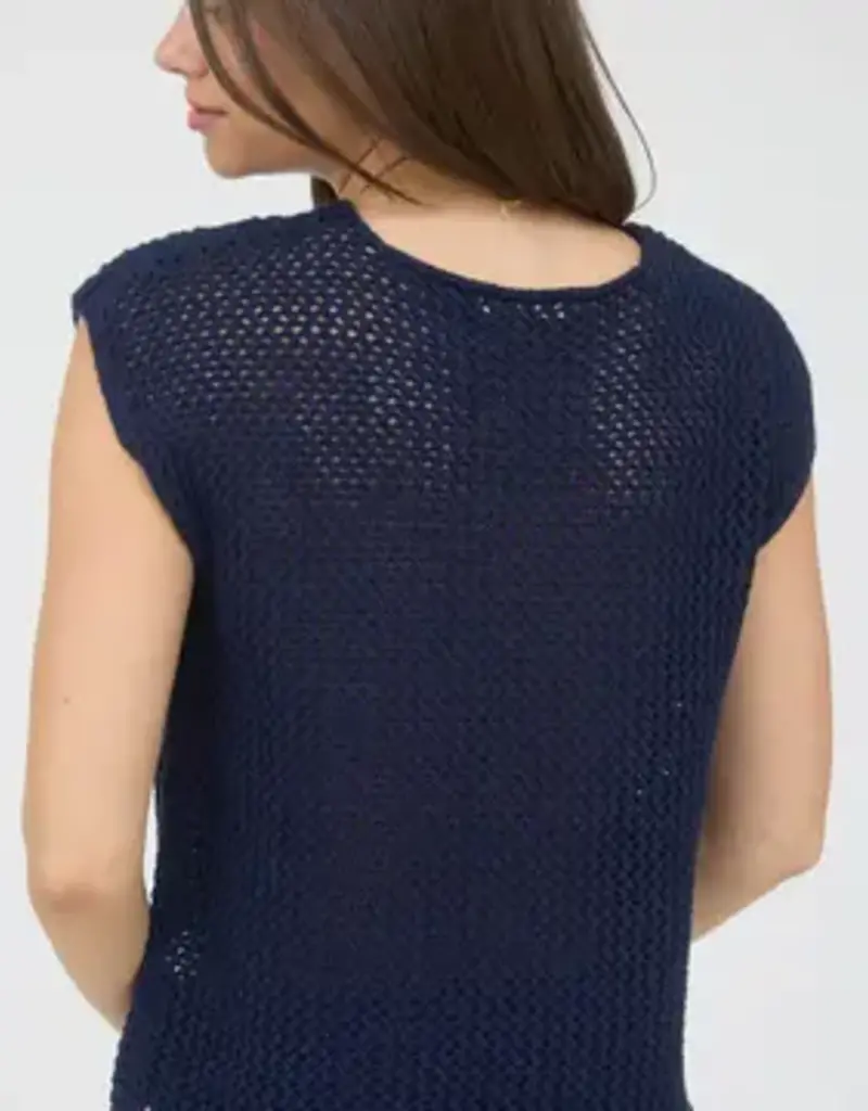 Curvy American Flag Crochet Knit Sweater Top