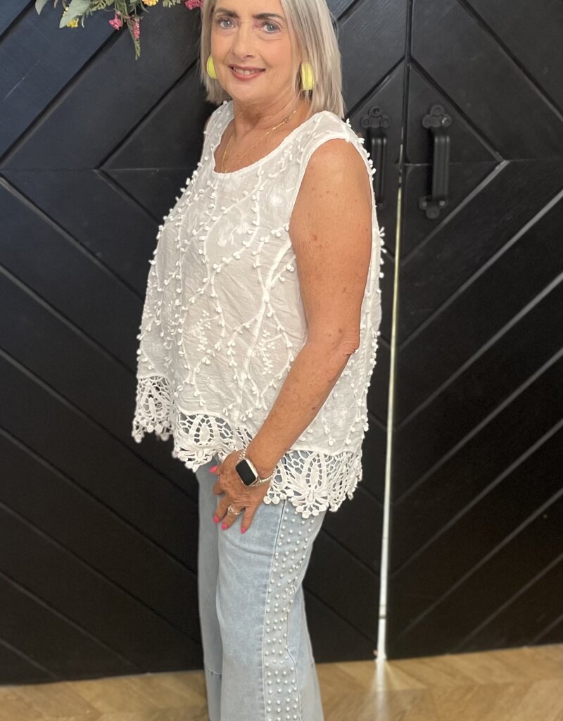 Sweet Summer Crochet Detail Top