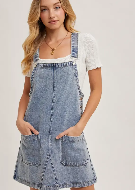 Over It All Denim Dress with Pockets