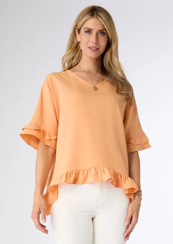 Carley Flowy Top with Ruffle