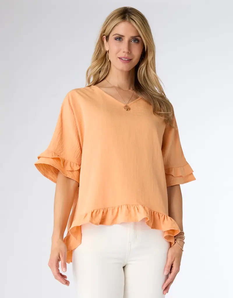 Carley Flowy Top with Ruffle