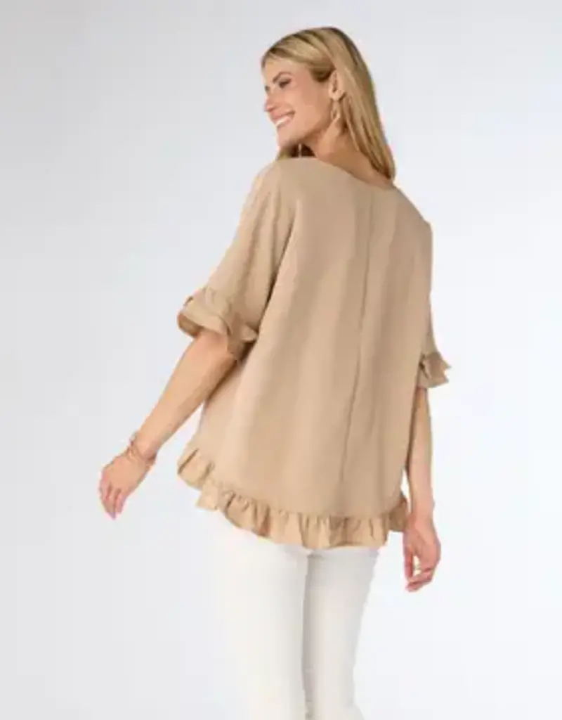Carley Flowy Top with Ruffle