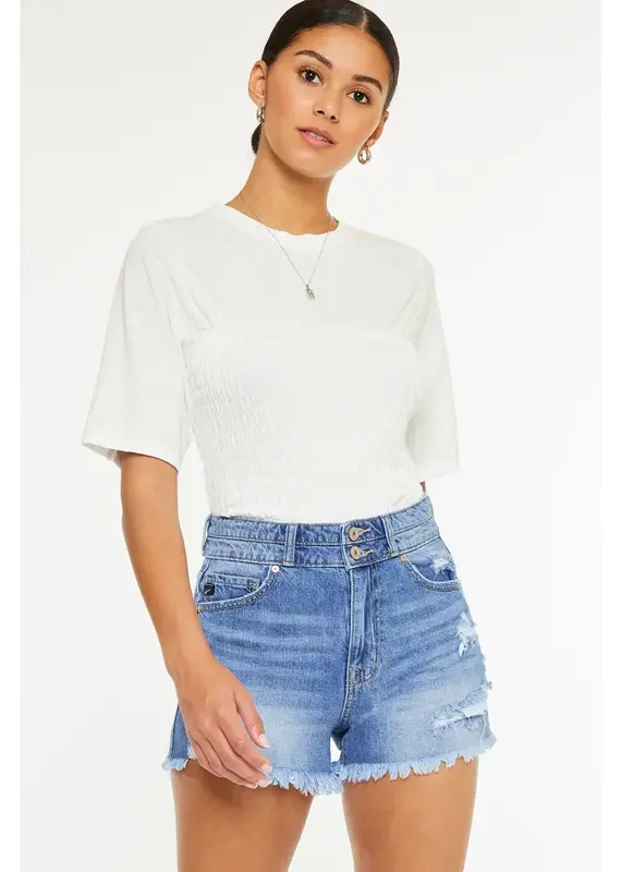 KanCan High Rise Mom Denim Short