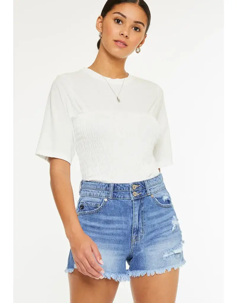 KanCan High Rise Mom Denim Short