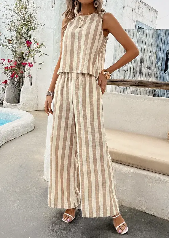 Striped Top and Pant Set