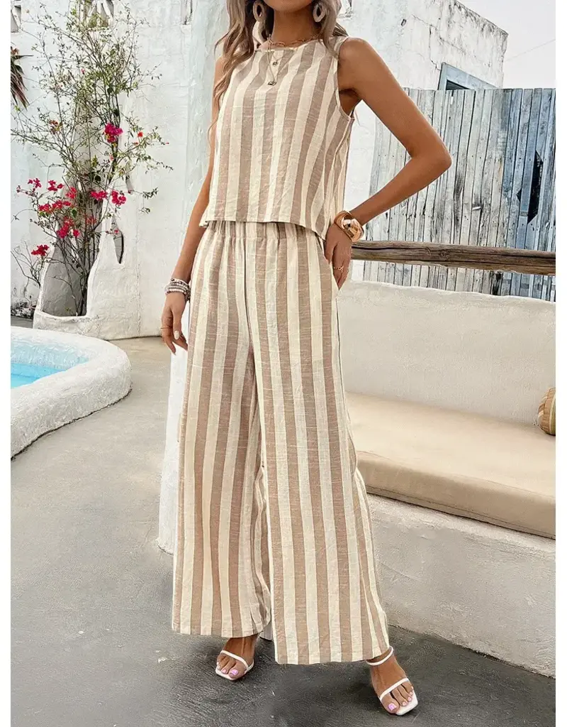 Striped Top and Pant Set
