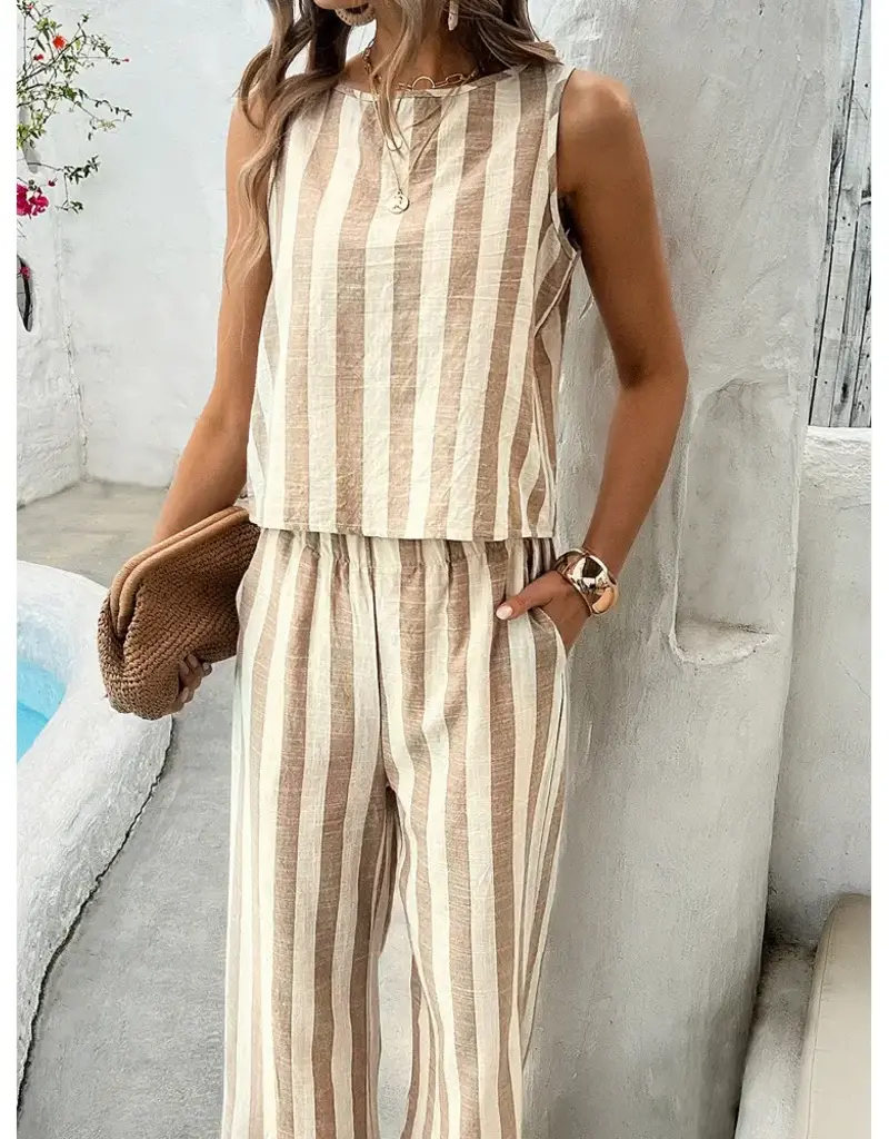 Striped Top and Pant Set