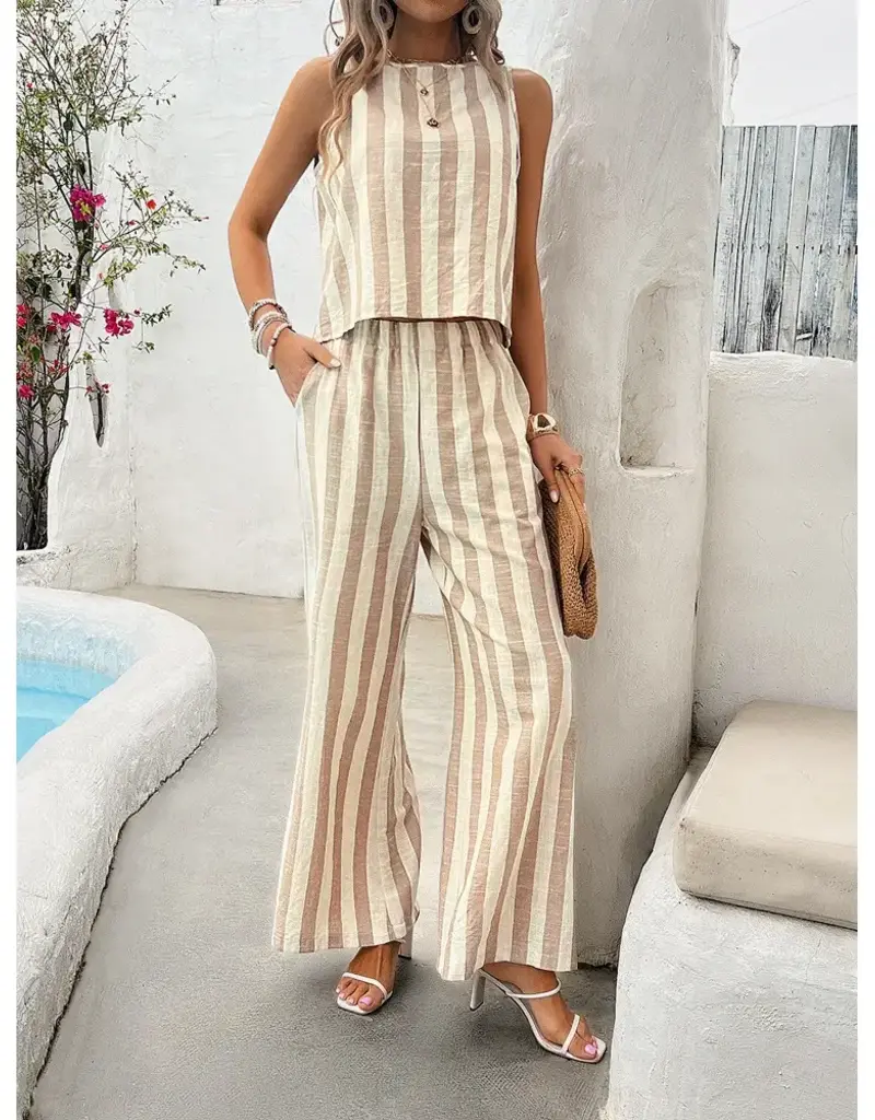 Striped Top and Pant Set
