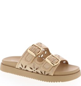 Moda Dual Buckle Raffia Band Beach Sandals