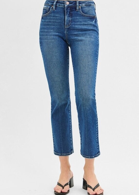 Tummy Control High Rise Crop Straight Jeans